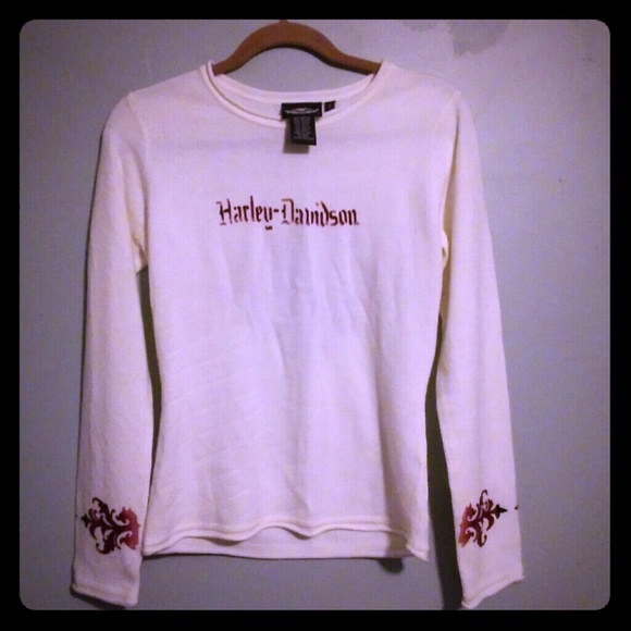 Harley-Davidson Sweaters - Harley Davidson white printed Sweater small